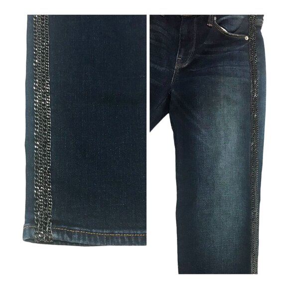 Hudson Nico Midrise Cigarette Jeans Size 24 Blue Chain Trim NWT - Picture 12 of 14